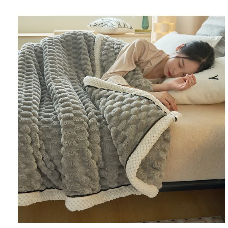 Soft reversible blanket made from coral fleece