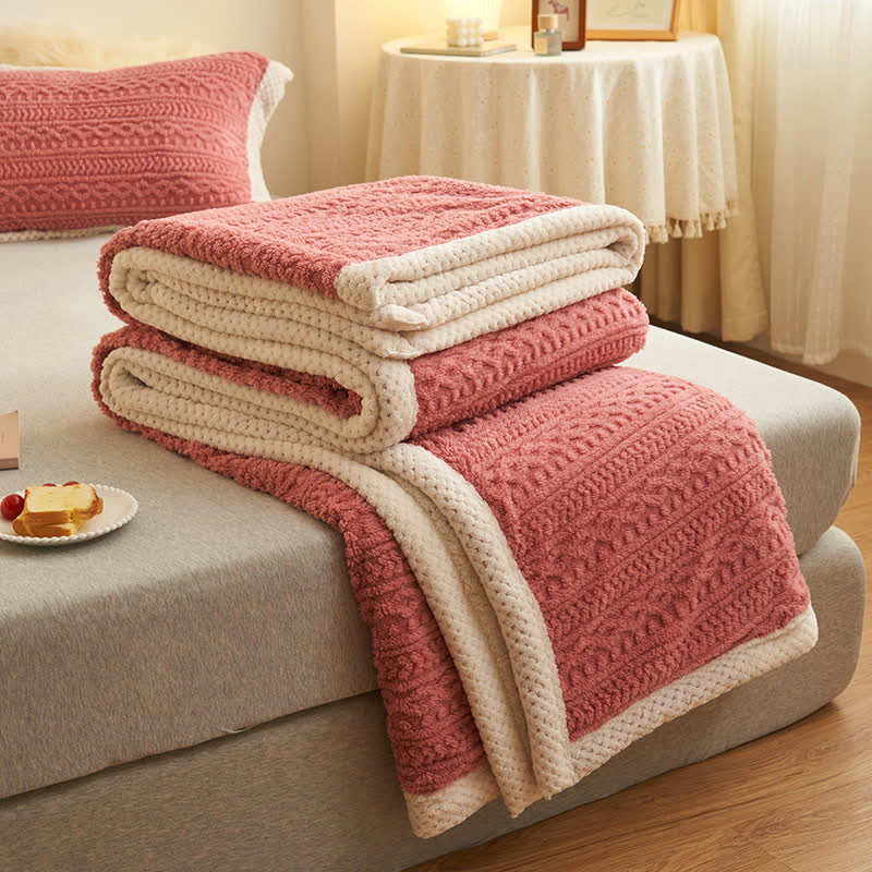 Thick Jacquard Fleece Throw Blanket