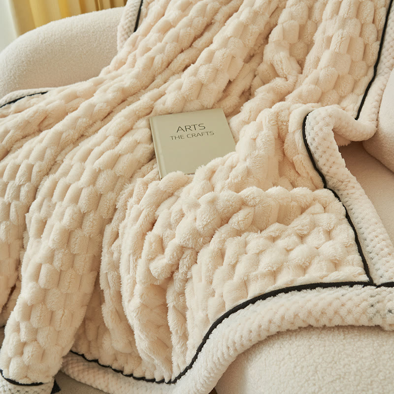 Soft reversible blanket made from coral fleece