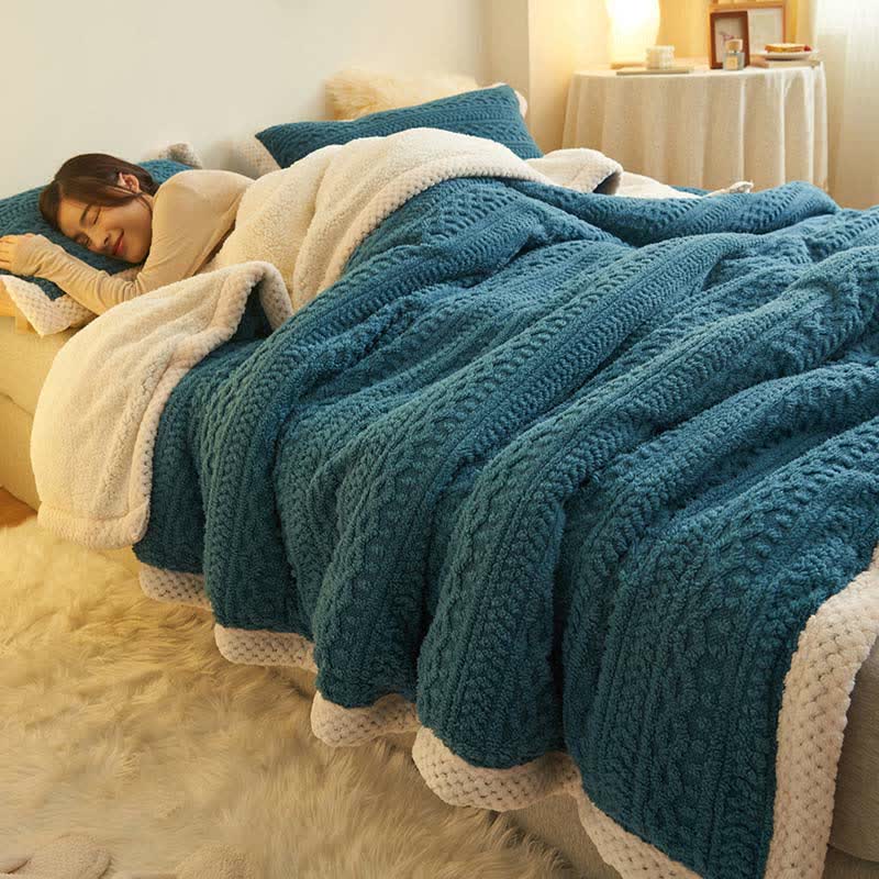 Thick Jacquard Fleece Throw Blanket